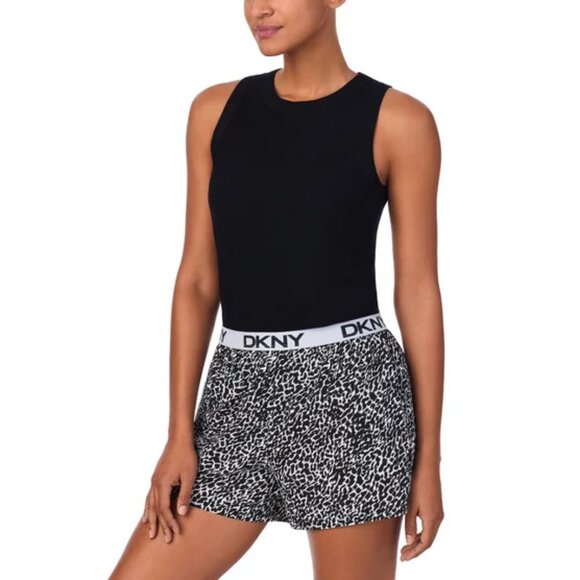 DKNY Women's Soft Ribbed Tank & Cozy Woven Short Set - Picture 1 of 7